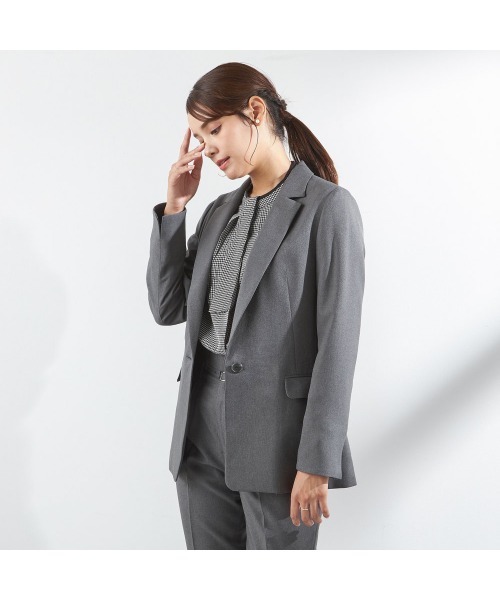 セール】【おうちで洗えるストレッチスーツ】【すぐ着られるパンツ裾