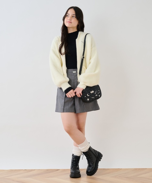 pom ponette junior(ポンポネットジュニア)の「キルトモチーフミニショルダー(ショルダーバッグ・キッズ・ブラック/オフホワイト・F)」の13枚目の写真