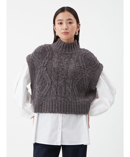 セットアイテム】ケーブルベストシャツレイヤードSET（シャツ/ブラウス