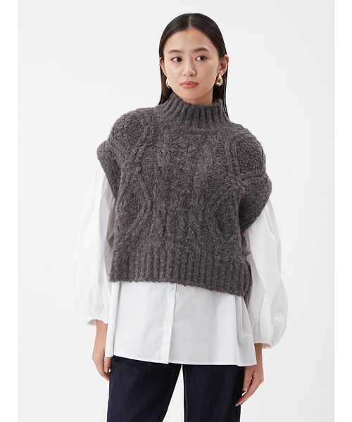 セットアイテム】ケーブルベストシャツレイヤードSET（シャツ/ブラウス