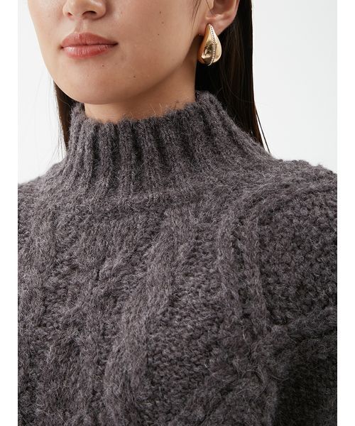 Mila Owen（ミラオーウェン）の「【セットアイテム】ケーブルベストシャツレイヤードSET（シャツ/ブラウス・レディース・ミント/グレー/アイボリー・F）」の8枚目の写真