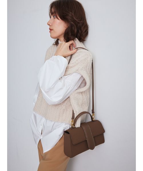 Mila Owen（ミラオーウェン）の「【セットアイテム】ケーブルベストシャツレイヤードSET（シャツ/ブラウス・レディース・ミント/グレー/アイボリー・F）」の14枚目の写真