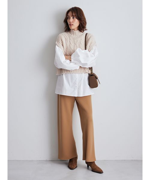 Mila Owen（ミラオーウェン）の「【セットアイテム】ケーブルベストシャツレイヤードSET（シャツ/ブラウス・レディース・ミント/グレー/アイボリー・F）」の17枚目の写真