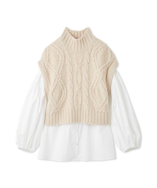 セットアイテム】ケーブルベストシャツレイヤードSET（シャツ/ブラウス