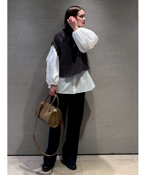 セール】【セットアイテム】ケーブルベストシャツレイヤードSET