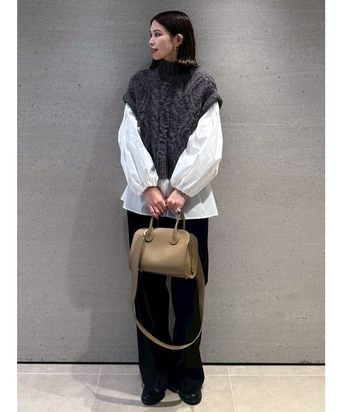 セール】【セットアイテム】ケーブルベストシャツレイヤードSET