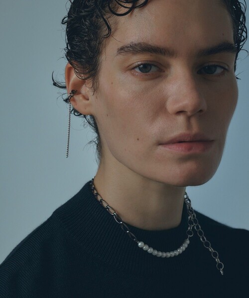 and cloud（アンドクラウド）の「Chain Charm Earring（イヤリング・レディース・ブラック系その他・FREE）」の3枚目の写真