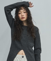 【ハンドウォッシャブル】ヘムスリットリブニット