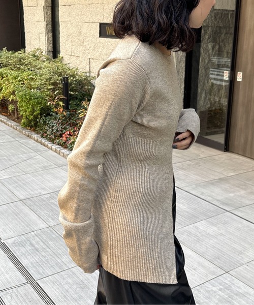 feepur（フェピュール）の「【ハンドウォッシャブル】ヘムスリットリブニット（ニット/セーター・レディース・ブラウン/グレー/アイボリー/ブラック・MEDIUM）」の14枚目の写真