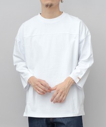 7.6オンス USAコットン 切替 七分袖 フットボール Tシャツ ビッグシルエット