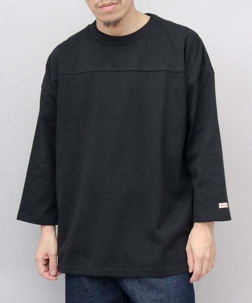 Goodwear(グッドウェア)の「7.6オンス USAコットン 切替 七分袖 フットボール Tシャツ ビッグシルエット(Tシャツ/カットソー・メンズ・ホワイト/スミクロ/ネイビー/ブラック/ブルー・M/L/XL)」の2枚目の写真