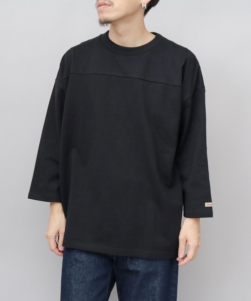 Goodwear(グッドウェア)の「7.6オンス USAコットン 切替 七分袖 フットボール Tシャツ ビッグシルエット(Tシャツ/カットソー・メンズ・ホワイト/スミクロ/ネイビー/ブラック/ブルー・M/L/XL)」の13枚目の写真
