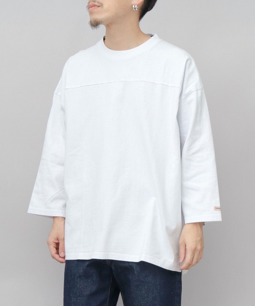 Goodwear(グッドウェア)の「7.6オンス USAコットン 切替 七分袖 フットボール Tシャツ ビッグシルエット(Tシャツ/カットソー・メンズ・ホワイト/スミクロ/ネイビー/ブラック/ブルー・M/L/XL)」の11枚目の写真