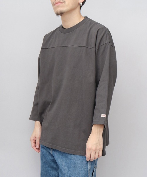 Goodwear(グッドウェア)の「7.6オンス USAコットン 切替 七分袖 フットボール Tシャツ ビッグシルエット(Tシャツ/カットソー・メンズ・ホワイト/スミクロ/ネイビー/ブラック/ブルー・M/L/XL)」の15枚目の写真