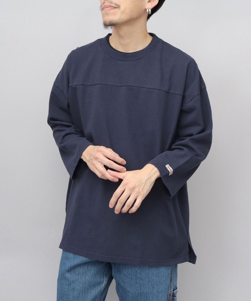 Goodwear(グッドウェア)の「7.6オンス USAコットン 切替 七分袖 フットボール Tシャツ ビッグシルエット(Tシャツ/カットソー・メンズ・ホワイト/スミクロ/ネイビー/ブラック/ブルー・M/L/XL)」の17枚目の写真