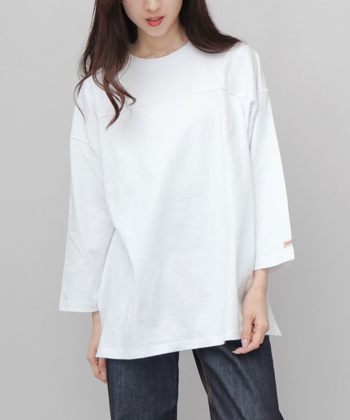 Goodwear(グッドウェア)の「7.6オンス USAコットン 切替 七分袖 フットボール Tシャツ ビッグシルエット(Tシャツ/カットソー・メンズ・ホワイト/スミクロ/ネイビー/ブラック/ブルー・M/L/XL)」の12枚目の写真