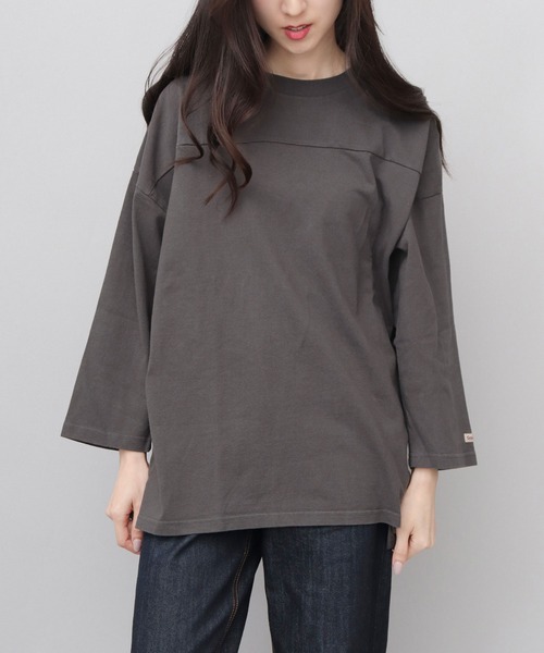 Goodwear(グッドウェア)の「7.6オンス USAコットン 切替 七分袖 フットボール Tシャツ ビッグシルエット(Tシャツ/カットソー・メンズ・ホワイト/スミクロ/ネイビー/ブラック/ブルー・M/L/XL)」の16枚目の写真