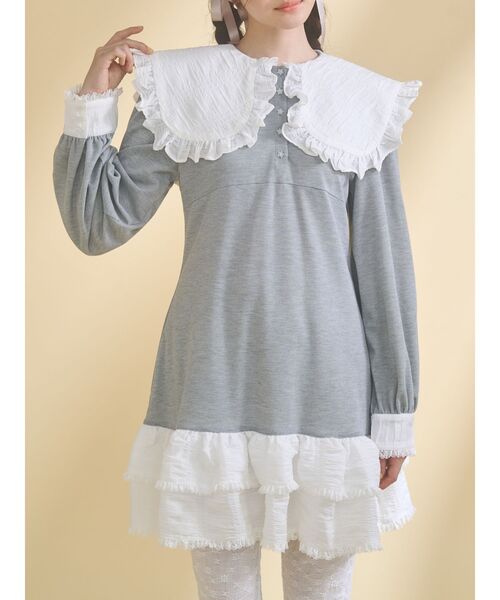 merry jenny（メリージェニー）の「ポロミニワンピース（ワンピース・レディース・ブルー/グレー/ピンク・FREE）」の2枚目の写真