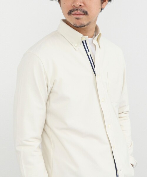 NOLLEY’S（ノーリーズ）の「起毛ジャージ テープBD 25AW（シャツ/ブラウス・メンズ・キナリ/ネイビー/ライトグレー・S/M/L/XL）」の22枚目の写真