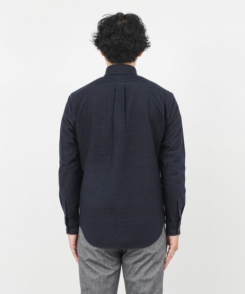 NOLLEY’S（ノーリーズ）の「起毛ジャージ テープBD 25AW（シャツ/ブラウス・メンズ・キナリ/ネイビー/ライトグレー・S/M/L/XL）」の5枚目の写真