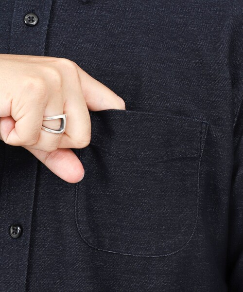 NOLLEY’S（ノーリーズ）の「起毛ジャージ テープBD 25AW（シャツ/ブラウス・メンズ・キナリ/ネイビー/ライトグレー・S/M/L/XL）」の7枚目の写真