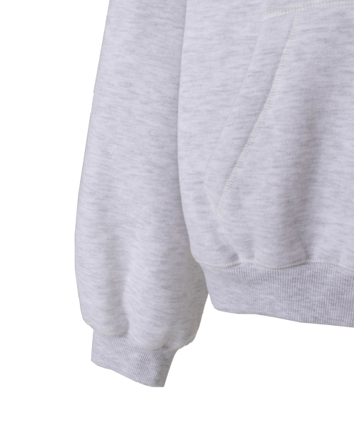 FOGDAWN（フォグダウン）の「001 Brushed Emboss Hoodie Zip-up (melange grey)（パーカー・レディース・ライトグレー・FREE）」の6枚目の写真