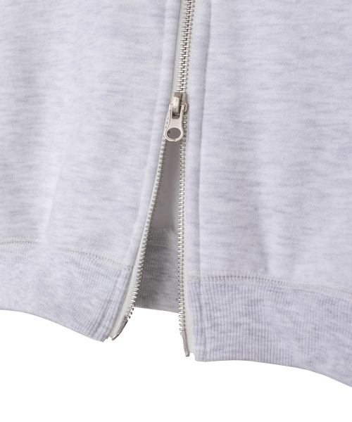 FOGDAWN（フォグダウン）の「001 Brushed Emboss Hoodie Zip-up (melange grey)（パーカー・レディース・ライトグレー・FREE）」の7枚目の写真