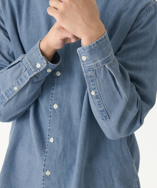 MUSINSA STANDARD（ムシンサスタンダード）の「リラックスデニムシャツ [ライトインディゴ]（シャツ/ブラウス・メンズ・その他・SMALL/MEDIUM/LARGE/X-LARGE/XX-LARGE）」の4枚目の写真