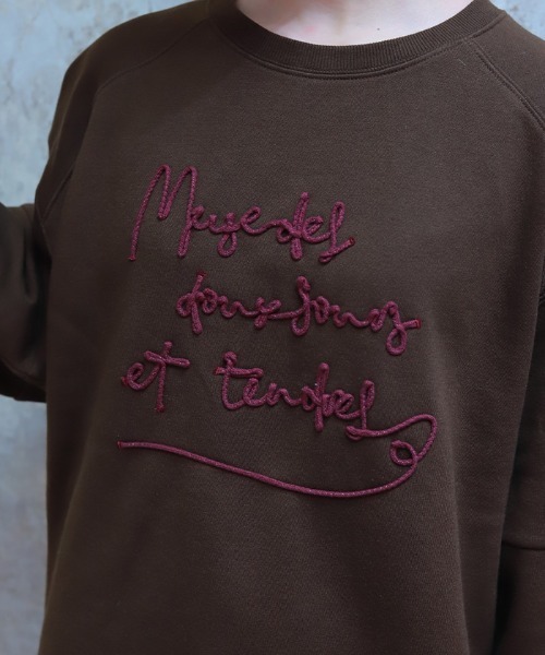 axes femme(アクシーズファム)の「ジップ裏起毛ロゴトレーナー(Tシャツ/カットソー・レディース・チャコール/ダークブラウン/ミント/キナリ・FREE)」の8枚目の写真