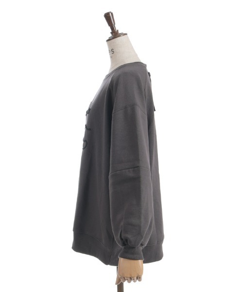 axes femme(アクシーズファム)の「ジップ裏起毛ロゴトレーナー(Tシャツ/カットソー・レディース・チャコール/ダークブラウン/ミント/キナリ・FREE)」の15枚目の写真