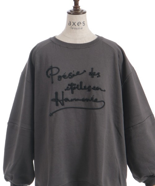 axes femme(アクシーズファム)の「ジップ裏起毛ロゴトレーナー(Tシャツ/カットソー・レディース・チャコール/ダークブラウン/ミント/キナリ・FREE)」の17枚目の写真