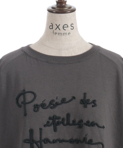axes femme(アクシーズファム)の「ジップ裏起毛ロゴトレーナー(Tシャツ/カットソー・レディース・チャコール/ダークブラウン/ミント/キナリ・FREE)」の19枚目の写真