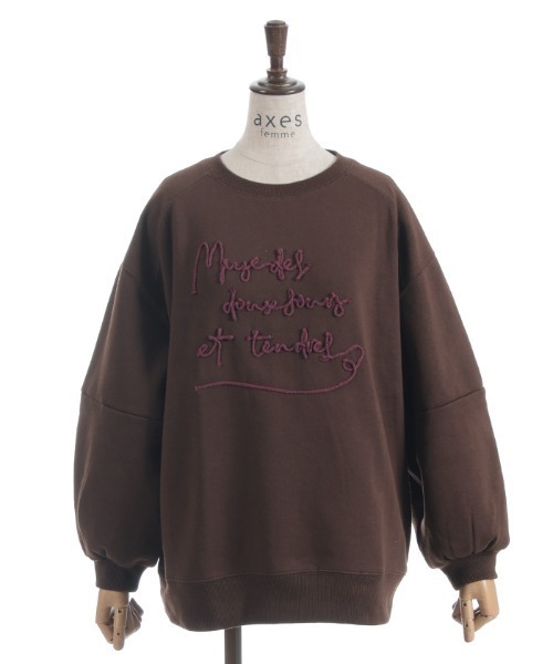 axes femme(アクシーズファム)の「ジップ裏起毛ロゴトレーナー(Tシャツ/カットソー・レディース・チャコール/ダークブラウン/ミント/キナリ・FREE)」の22枚目の写真