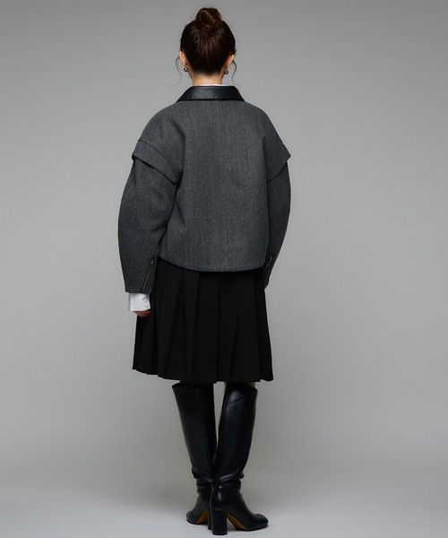 Narcissus(ナルシス)の「プリーツミディスカート/ミディアム丈/オフィスカジュアル/ベルト付き(スカート・レディース・グレー/ブラック・FREE)」の8枚目の写真