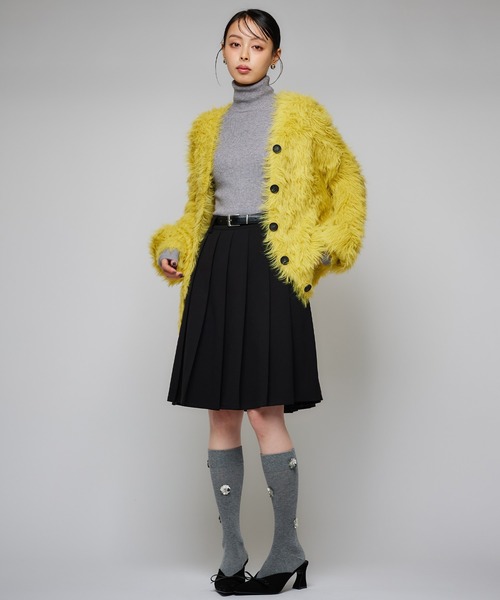 Narcissus(ナルシス)の「プリーツミディスカート/ミディアム丈/オフィスカジュアル/ベルト付き(スカート・レディース・グレー/ブラック・FREE)」の5枚目の写真