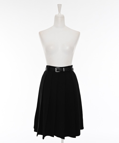Narcissus(ナルシス)の「プリーツミディスカート/ミディアム丈/オフィスカジュアル/ベルト付き(スカート・レディース・グレー/ブラック・FREE)」の19枚目の写真