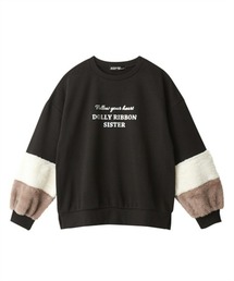 QUNTSTYLE（キュントスタイル）の「裏起毛　袖ファー切替トレーナー（スウェット・キッズ）」