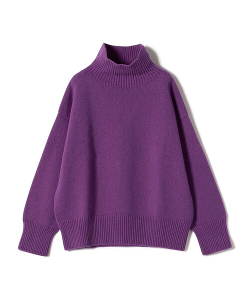 ISLAND TIDES（アイランドタイド）の「【SHIPS別注】ISLAND TIEDS:〈手洗い可能〉タートルネック ニット（ニット/セーター・レディース・パープル/チャコールグレー/ブルー/カーキ・ONE SIZE）」の4枚目の写真