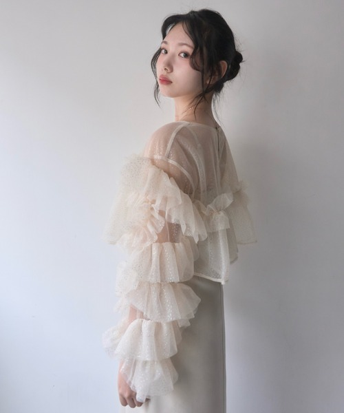 フリルラメチュールオケージョンワンピース（ワンピース）｜mellowneon