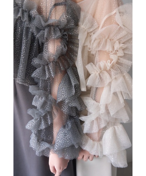 フリルラメチュールオケージョンワンピース（ワンピース）｜mellowneon