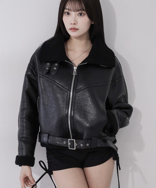 新色追加！／3color 】B-3ベルテッドヴィンテージレザーボアムートン