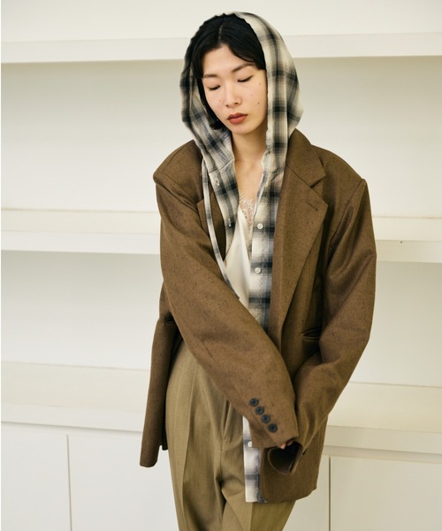 AIC.（エーアイシー）の「シアーチェックフーディーオーバーシャツ（シャツ/ブラウス・レディース・その他1・FREE）」の15枚目の写真