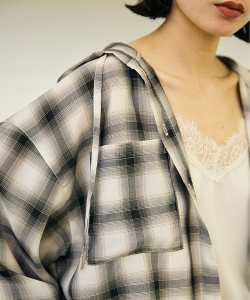 AIC.（エーアイシー）の「シアーチェックフーディーオーバーシャツ（シャツ/ブラウス・レディース・その他1・FREE）」の11枚目の写真