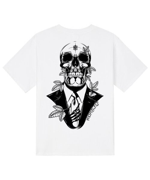 KAN6312(カン6312)の「KTW0090 スカルスーツ 半袖Tシャツ - ホワイト(Tシャツ/カットソー・メンズ・その他・LARGE/MEDIUM/SMALL/X-LARGE)」の1枚目の写真
