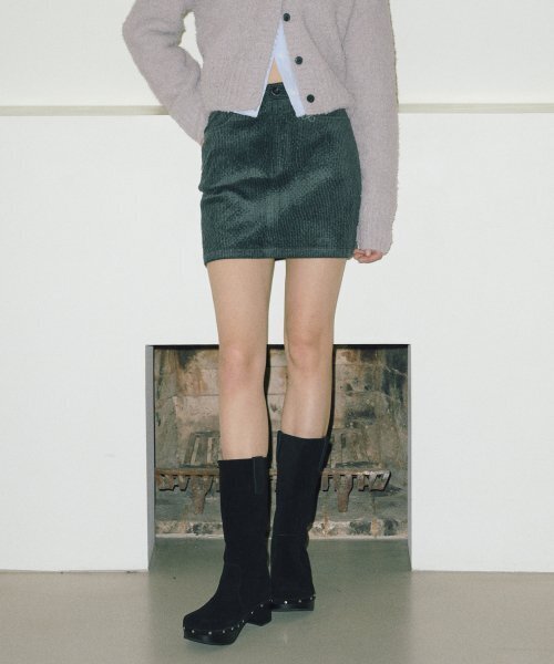 ETMON(エトモン)の「Corduroy Mini Skirt Blue Green(スカート・レディース・その他・MEDIUM)」の1枚目の写真