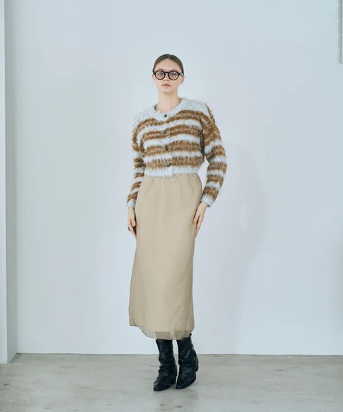 merrylatte(メリーラテ)の「multi border shaggy knit(ニット/セーター・レディース・ベージュ・FREE)」の10枚目の写真