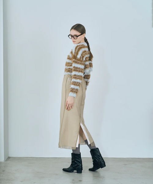merrylatte(メリーラテ)の「multi border shaggy knit(ニット/セーター・レディース・ベージュ・FREE)」の11枚目の写真