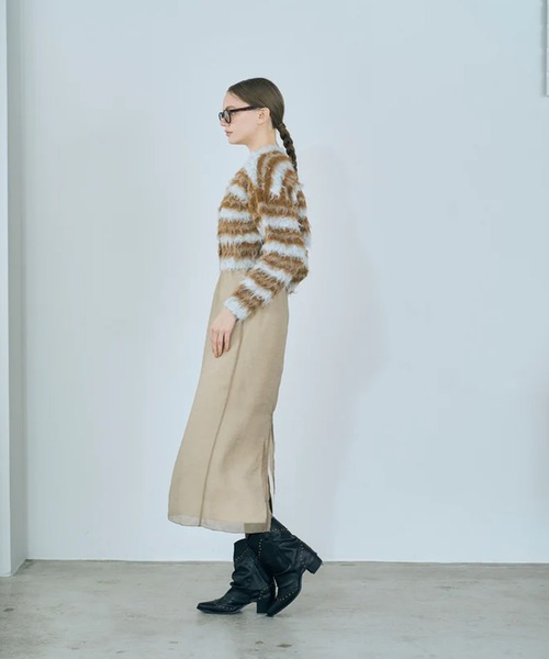 merrylatte(メリーラテ)の「multi border shaggy knit(ニット/セーター・レディース・ベージュ・FREE)」の12枚目の写真