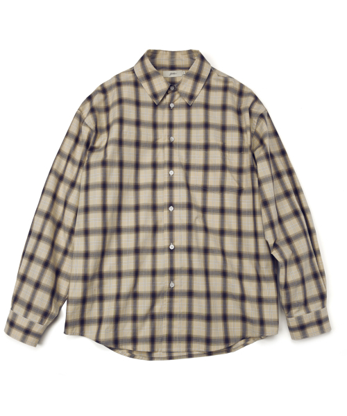 YALE（イェール）の「ルーズフィットマルチチェックシャツ_ベージュ（シャツ/ブラウス・レディース・その他・LARGE/X-LARGE）」の2枚目の写真