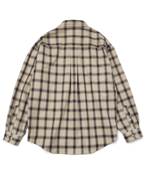 YALE（イェール）の「ルーズフィットマルチチェックシャツ_ベージュ（シャツ/ブラウス・レディース・その他・LARGE/X-LARGE）」の3枚目の写真
